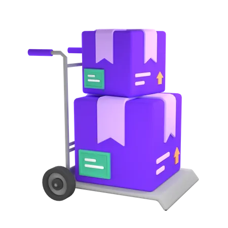 Parcel Dolly  3D Illustration