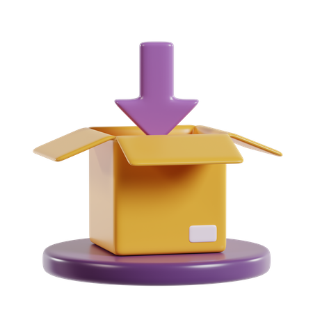 Parcel In  3D Icon