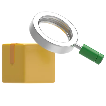 Magnifier On Parcel Box 3D Icon