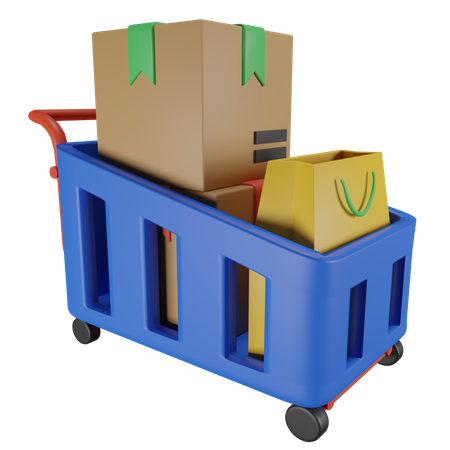 Parcel Trolley  3D Illustration