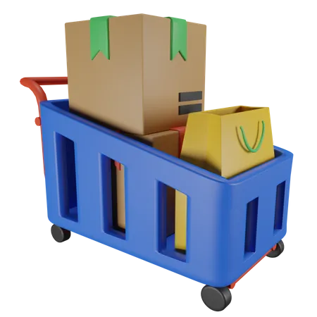 Parcel Trolley  3D Illustration