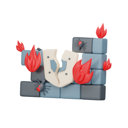 Pare-feu attaqué  3D Icon