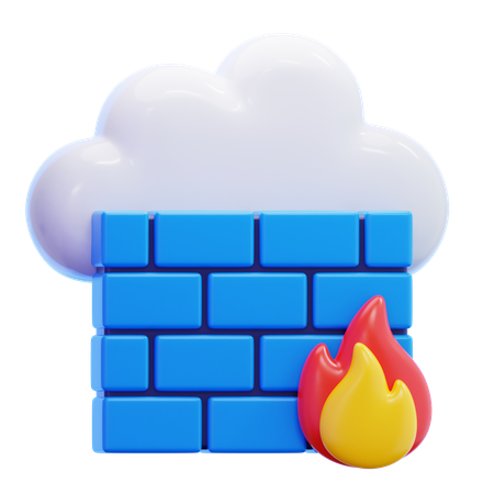 Pare-feu cloud  3D Icon