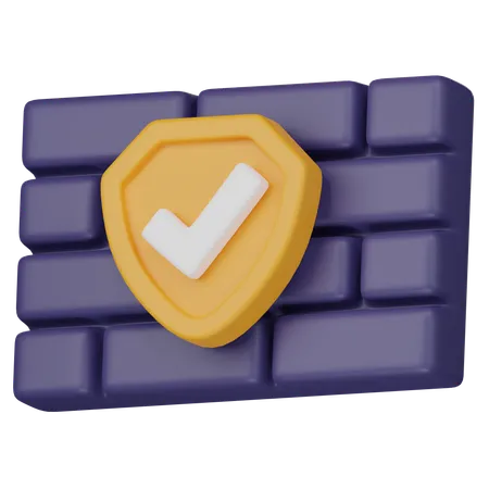 Protection par pare-feu  3D Icon