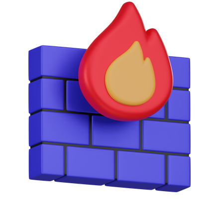 Protection par pare-feu  3D Icon