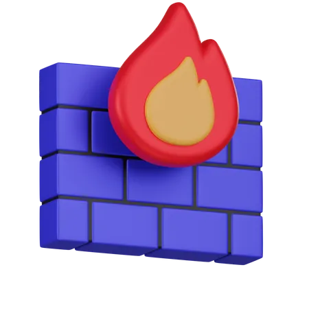 Protection par pare-feu  3D Icon