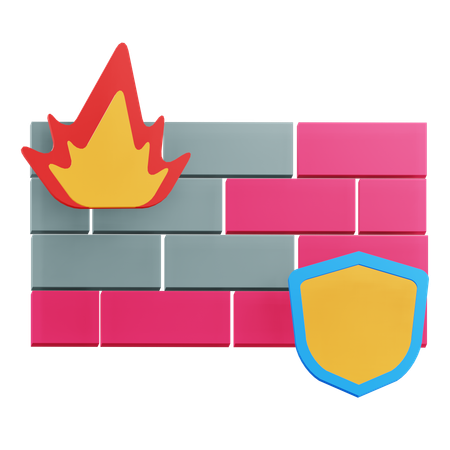 Protection par pare-feu  3D Icon