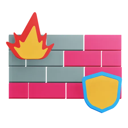 Protection par pare-feu  3D Icon