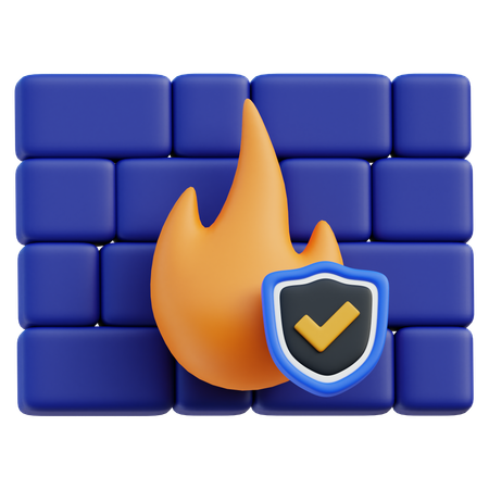 Protection par pare-feu  3D Icon