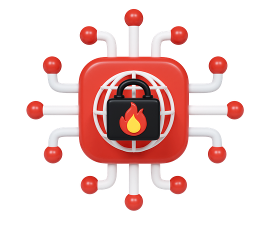 Protection par pare-feu  3D Icon