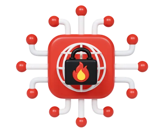 Protection par pare-feu  3D Icon