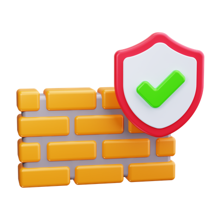 Protection par pare-feu  3D Icon