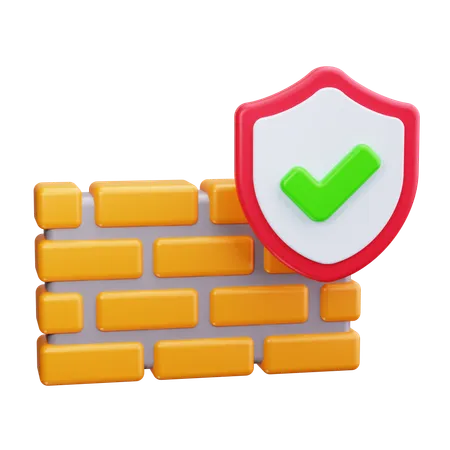 Protection par pare-feu  3D Icon