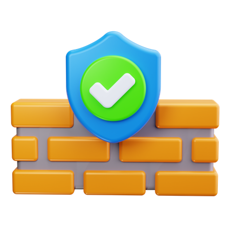 Protection par pare-feu  3D Icon