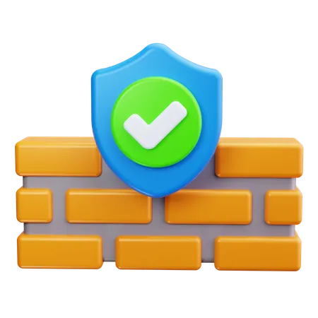 Protection par pare-feu  3D Icon