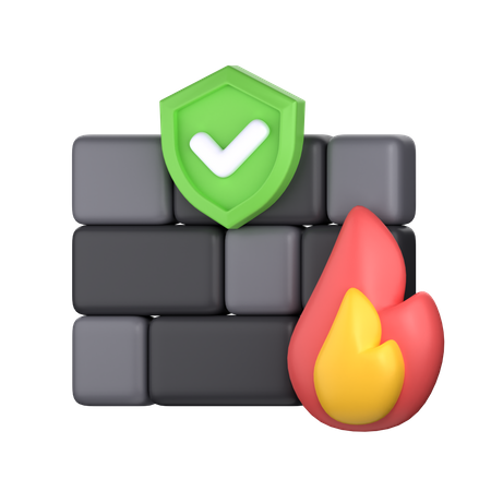 Protection par pare-feu  3D Icon