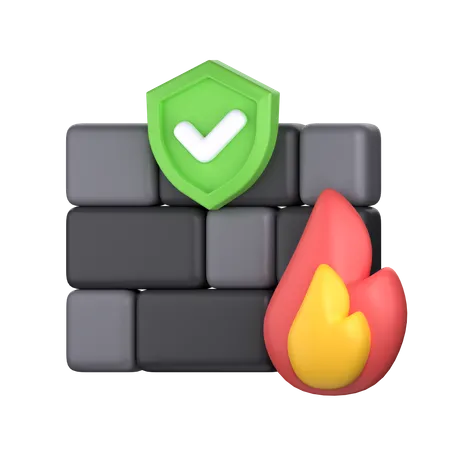 Protection par pare-feu  3D Icon