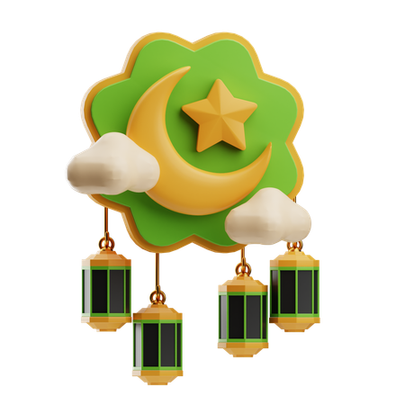 Luna y estrella decorativas para la pared  3D Icon