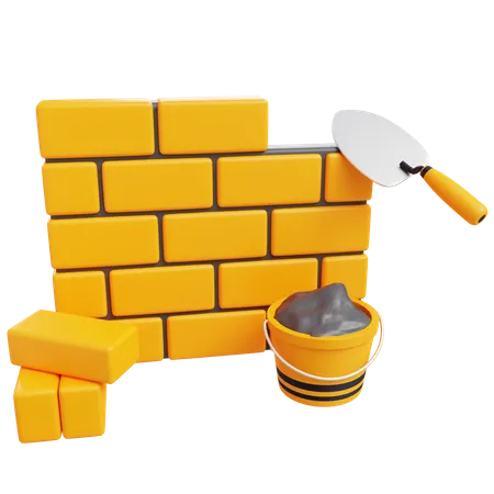 Gesso de parede de tijolos  3D Icon