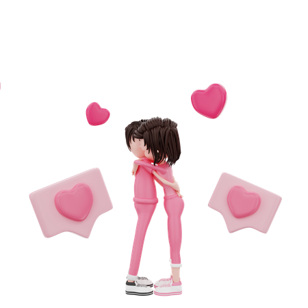Pareja abrazándose  3D Icon