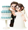 Pastel de corte de pareja de boda