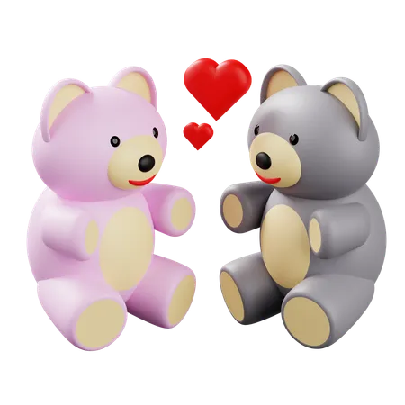 Par de peluches  3D Icon