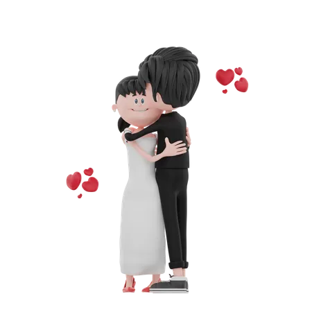 Pareja de recién casados  3D Illustration