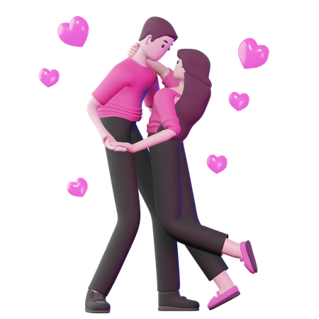 Pareja de san valentín  3D Illustration