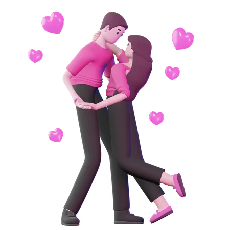 Pareja de san valentín  3D Illustration