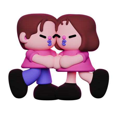 Pareja romantica  3D Illustration