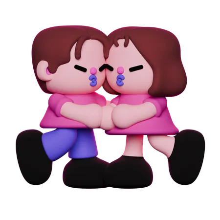 Pareja romantica  3D Illustration