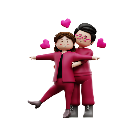 Pareja romantica  3D Illustration