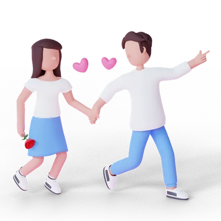 Pareja romantica  3D Illustration