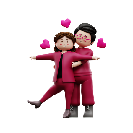 Pareja romantica  3D Illustration