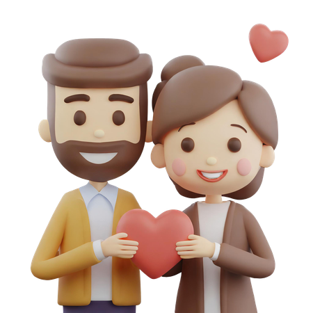 Pareja de san valentín  3D Icon