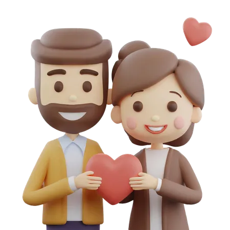 Pareja de san valentín  3D Icon