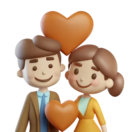 Pareja de san valentín  3D Icon