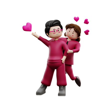 Pareja de san valentín  3D Illustration