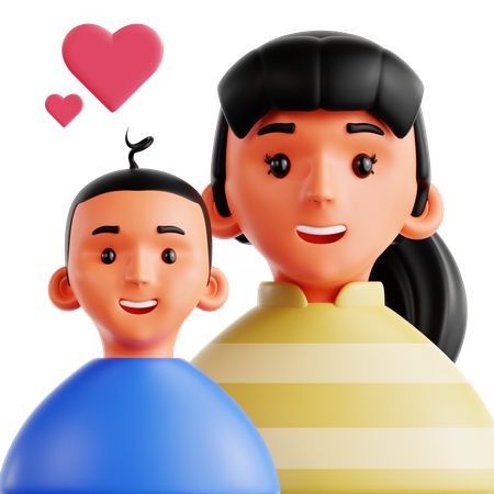 부모와 자식  3D Icon