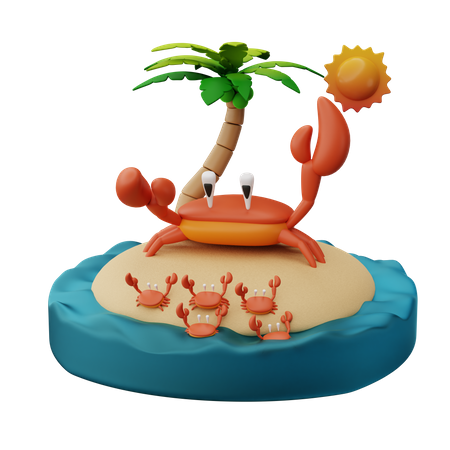 Parentalité dans la migration du crabe  3D Illustration