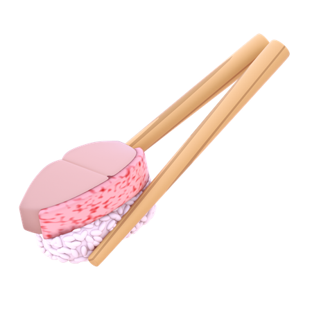 Nigiri de pargo vermelho em pauzinho  3D Icon