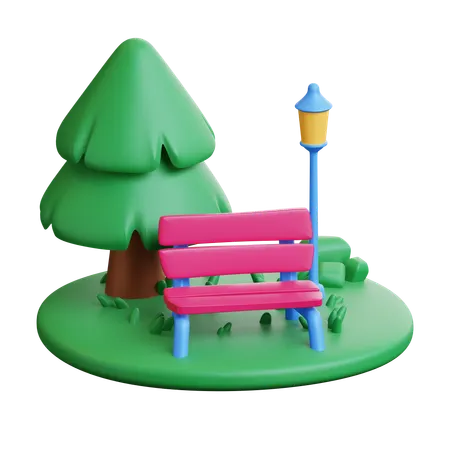 공원  3D Icon