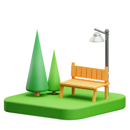 Park  3D Illustration