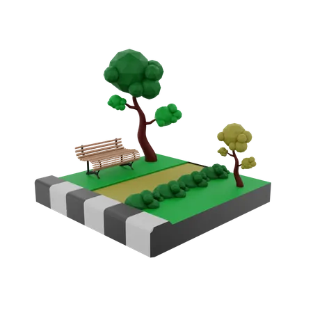 Park  3D Illustration