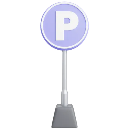 3 D Parking Sign With Isolated Background 3D Icon