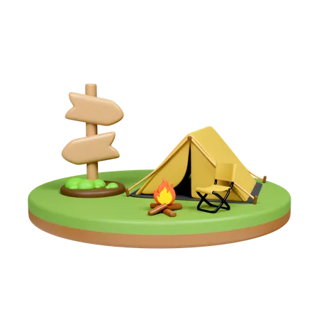 Acampamento  3D Icon