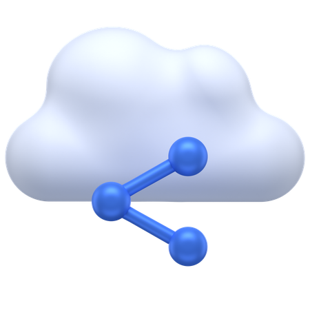 Partage cloud  3D Icon