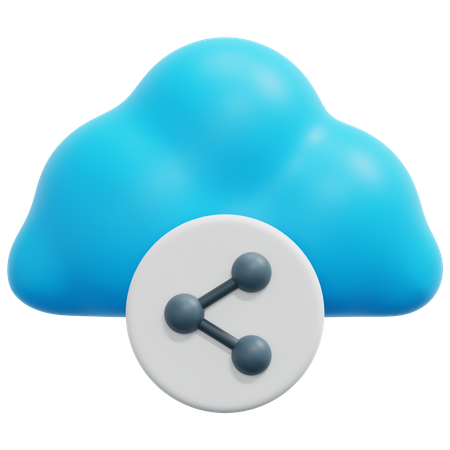 Partage en nuage  3D Icon