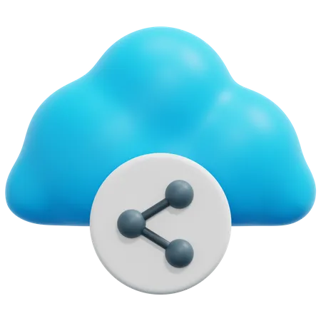 Partage en nuage  3D Icon