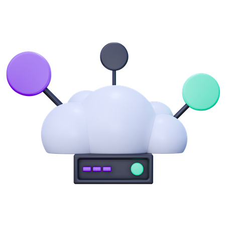 Partage cloud  3D Icon